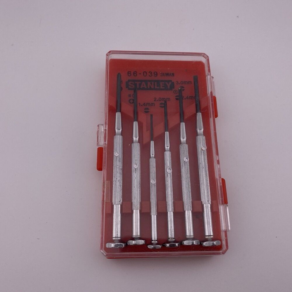 Stanley 6-Piece Jewelers Precision Screwdriver Set, model 66-039.